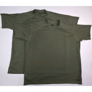 2 XGO Shirt Mens 2XL Logo Short Sleeve Crew Neck AcClimate Dry SPF 35‎ Green